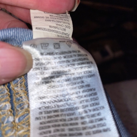 VINTAGE Jessica Simpson Size 2 Kiss Me Super Skinny Jean Distressed Denim Floral - Picture 11 of 14